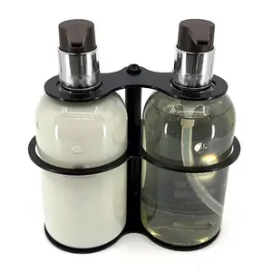 Supports muraux de porte-bouteille de distributeur de savon flottant noir personnalisé