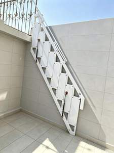 Escalera Plegable <span class=keywords><strong>de</strong></span> Pared <span class=keywords><strong>para</strong></span> Ático, Escalera Retráctil y Plegable que Ahorra Espacio, con Barandilla <span class=keywords><strong>para</strong></span> el Hogar - Product Image 1