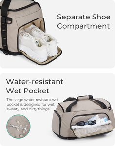 Sac de sport 4-en-1 pour femmes et hommes, sac de voyage léger avec compartiment à chaussures et poche étanche, sac à dos tactique pour ordinateur portable - Product Image 4