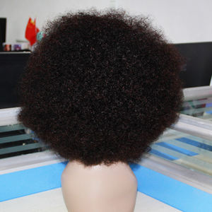 Mongolia Breve Soffio <span class=keywords><strong>Afro</strong></span> Crespo Ricci Parrucche Dei Capelli Umani Puf Naturale 250 Densità Africano Del Merletto Anteriore Parrucche Per Le Donne Nere - Product Image 3