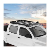 Porte-bagages avec éclairage LED, équipé de barres transversales 4x4, adapté aux toits de pick-up, compatible avec les modèles Hilux et Revo