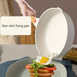 Venta al por mayor 24/28/32cm Corea hogar cocina plana profunda cacerola antiadherente sartén recubierto de cerámica antiadherente sartenes con tapa - Product Image 2