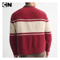 Pull en Coton Tricoté Décontracté pour Homme avec Lettres Jacquard, Certifié GRS, Collection Automne-Hiver