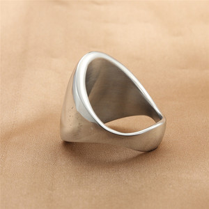 Men's Geometric Titanium Steel <b>Ring</b> <b>Silver</b> Retro Punk Style Fashion Jewelry Gift - Product Image 2