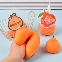 Lelijke Tangerine Speelgoed Realistisch Citrusvrucht TPR Stressbal Schattig Oranje Fidget Knijp Speelgoed Mesh Zakje Verpakking Draagbaar Zintuiglijk Speelgoed