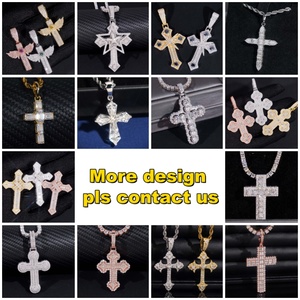 Pendente Hip Hop di Lusso in Moissanite a Croce, Gioielleria di Alta Moda, <span class=keywords><strong>Argento</strong></span> Sterling 925 con Diamante Moissanite Colore D VVS - Product Image 4