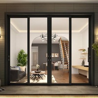 Porte coulissante en aluminium à double vitrage isolant avec rail lisse pour villa, appartement et balcon