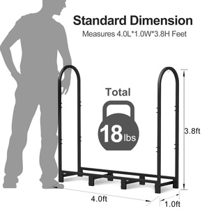 Accessoire <span class=keywords><strong>de</strong></span> stockage <span class=keywords><strong>de</strong></span> <span class=keywords><strong>bois</strong></span> <span class=keywords><strong>de</strong></span> foyer intérieur extérieur en acier <span class=keywords><strong>de</strong></span> grande capacité <span class=keywords><strong>de</strong></span> 4 pieds et ensemble d'outils - Product Image 2