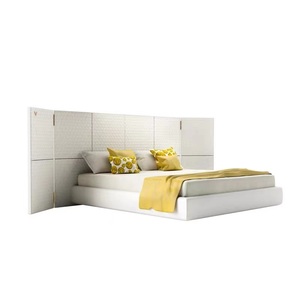 Nouveau mobilier de chambre italien, lit king size extra large avec panneau mural, design moderne et luxueux en cuir, conception modulaire écologique, fabriqué en Chine - Product Image 4