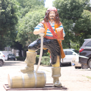 Scultura all'aperto decorazione scultura in fibra di vetro pirati della statua Jack personaggio caraibico - Product Image 6