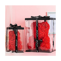 AM-PE003B Ammy 40cm mousse Rose ours créatif fleurs artificielles ours en peluche coffrets cadeaux pour noël anniversaire saint valentin cadeaux