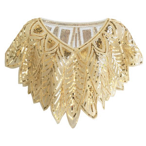 Capa de Noche Transparente de Malla con Lentejuelas y Cuentas, <span class=keywords><strong>Bolero</strong></span> de Novia, Chal Transparente, Cubrevestido para <span class=keywords><strong>Fiesta</strong></span> Estilo Flapper - Product Image 1