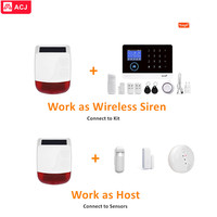 Sirène solaire sans fil étanche 315 MHz 433 MHz, systèmes d'alarme domestique, sirène d'alarme extérieure avec capteur