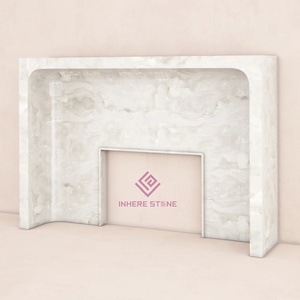 <span class=keywords><strong>Cheminée</strong></span> classique de luxe en marbre |   Contour de <span class=keywords><strong>Cheminée</strong></span> en <span class=keywords><strong>Pierre</strong></span> Naturelle pour Salon, Mansion et Intérieur Commercial de Luxe - Product Image 3