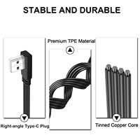 Câble adaptateur USB pour imprimante à angle droit, câble plat USB 2.0 Type A vers B à 90 degrés, câble USB A vers B flexible, prise en charge de l'angle droit/gauche