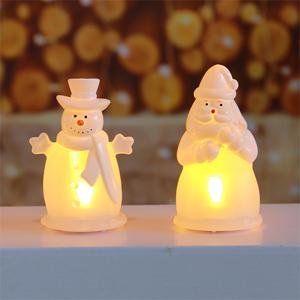 Mini Luces LED de Navidad Blanco Cálido con Diseño de Santa/Muñeco de Nieve, 7.5x5.3x11cm, Ecológicas, Funcionan con Pilas, Gran Venta con Precio de Mayoreo - Product Image 3