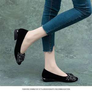 รองเท้าผู้หญิงสไตล์ฤดูใบไม้ผลิแบบชิ้นเดียวสำหรับผู้หญิงรองเท้าส้นเตี้ยหัวแหลมทรงแบนอเนกประสงค์ขนาดปากตื้น41 - Product Image 6