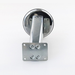 Furniture Legs Double Tube <b>Chrome</b> Plated Metal 100mm Heavy Duty Table Support Minimalist Design - Product Image 2