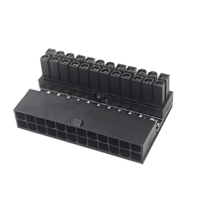 ATX 24Pin Female to 24pin Male 90 Degree Power Adapter Compatible for Mainboard Motherboard Desktops PC Supply