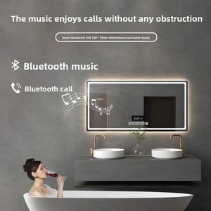 Modern Smart <strong>Mirrors</strong> Touch Switch Rectangle Smart Led Bathroom <strong>Mirror</strong> with Speaker <strong>Bath</strong> Wall <strong>Mirror</strong> - Product Image 3
