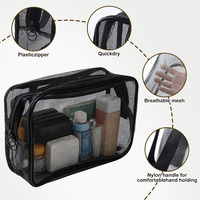 Porte-accessoires de douche en filet portable, sac de toilette en filet