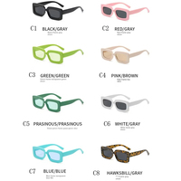 Petites lunettes de soleil carrées transparentes Lunettes de soleil rétro Macaron Candy Jelly femmes Haute qualité Lunettes de soleil colorées Rectangle Lunettes de soleil bon marché