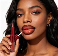 Rouge à lèvres et brillant à lèvres double embout personnalisables, maquillage longue tenue haute brillance 2-en-1, vente en gros disponible, cosmétique