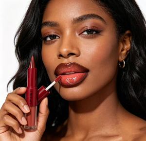 Lápiz Labial y Brillo Labial de Doble Punta Personalizable, Maquillaje Labial 2 en 1 de Larga Duración y Alto Brillo, Venta al Por Mayor Disponible, Cosmético - Product Image 3