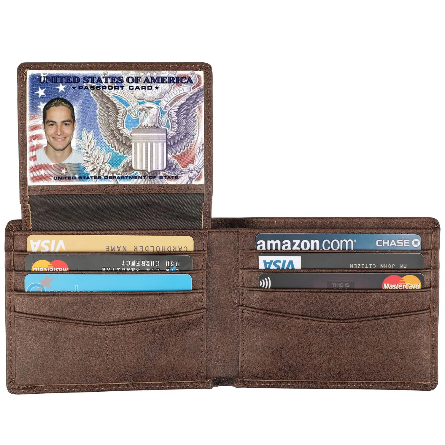 Wallet Leather for Men RFID Blocking Bifold Stylish Wallet With 2 ID Window