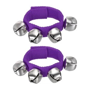 Bracelet de poignet en nylon avec 4 clochettes, multicolore, instrument Orff, shaker rythmique pour enfants, performance de danse - Vente en gros usine - Product Image 6