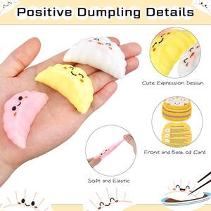 Pelota Antiestrés de PU con Forma de Dumpling Mini para Adultos, Marca Xy, Unisex, con Tarjetas Positivas, Juguete para Aliviar el Estrés - Product Image 2