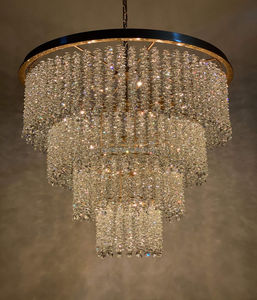 American Modern Design <strong>LED3000K</strong> Black Metal Chandelier for Restaurant Living Room Bedroom Lighting Crystal Pendant Chandelier - Product Image 1