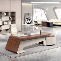 Bureau de direction de haute qualité en bois moderne en forme de L, mobilier de bureau commercial pour PDG, patron