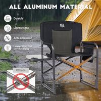 Chaise de camping surdimensionnée en aluminium léger TIMBER RIDGE, lot de 2, chaise de réalisateur portable, table latérale amovible, poche extérieure