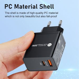 PD20W QC3.0 Fast Charging Wall <b>Charger</b> with Type-<b>C</b> Laptop & Phone Adapter US/EU/UK <b>Plugs</b> Hot Selling - Product Image 4
