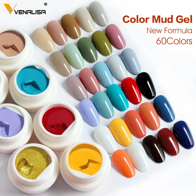 2022 Venalisa 60 색 진흙 젤 페인트 잉크 5g 네일 아트 디자인 드로잉 젤 UV LED UV 페인팅 젤 한 키트 스트로크