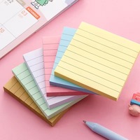 Blocs-notes adhésifs à lignes horizontales colorées, mémo auto-adhésifs pour étudiants, notes détachables pour le bureau et l'école