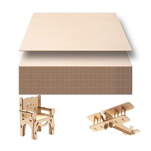 Corte Láser de Madera Contrachapada Comercial, Láminas de Madera de Tilo, Tablero de Madera Contrachapada Delgada Sin Acabado para Manualidades, Modelos Arquitectónicos de Bricolaje - Product Image 4