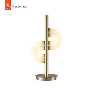 Lámpara de mesa de alabastro español, lámpara de escritorio de diseño nórdico de lujo para sala de estar de villa - Product Image 1