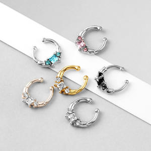 Vente en gros de bijoux de corps Gaby faux anneau de nez de luxe CZ faux tatouage non piercing pince-nez pour hommes sans piercing - Product Image 2