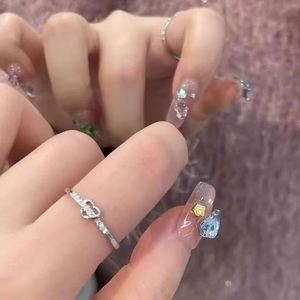 <b>Silver</b> Color Hollowed-out Heart Shape Open <b>Ring</b> Cute Fashion Love Jewelry Girl Gifts <b>Adjustable</b> Open Size <b>Ring</b> - Product Image 3