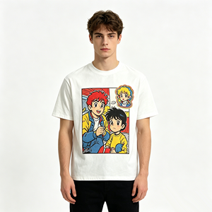 T-shirt personnalisé Kornit DTG, impression <span class=keywords><strong>anime</strong></span>, manches courtes, tee-shirt graphique, design de personnage de dessin animé coloré, vêtements décontractés pour hommes, OEM - Product Image 1