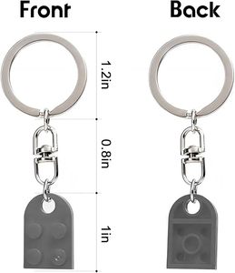 พวงกุญแจรูปหัวใจบล็อกอะคริลิค ชุด 2 ชิ้น สำหรับคู่รัก ของขวัญแทนใจแฟนหนุ่มแฟนสาว - Product Image 4