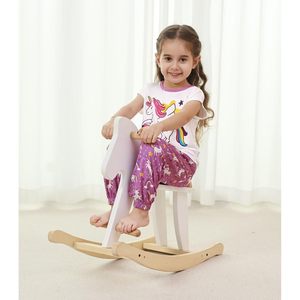 Ensemble pyjama licorne pour filles, t-shirt sans manches et pantalon pleine longueur, taille élastique, imprimé dessin animé, vêtements de nuit d'été 3T-5T - Product Image 5