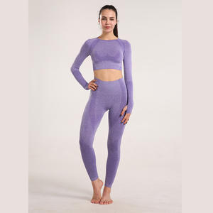 Completo Sportivo Primaverile da Donna in Spandex/Nylon Senza Cuciture Traspirante Ecologico con Elastico in Vita e Logo Frontale/Destro - Product Image 6