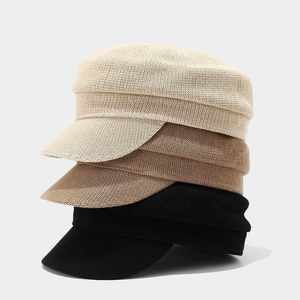 Female Summer Shade Sun Protection Korean <strong>Navy</strong> Hat Breathable Straw Flat Beret <strong>Baseball</strong> <strong>Cap</strong> - Product Image 2