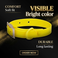 Ensemble de laisse jaune à collier solide, kit d'accessoires pour animaux de compagnie 4 pièces, harnais pour chien moderne résistant aux morsures, laisse en PVC imperméable pour petits chiens