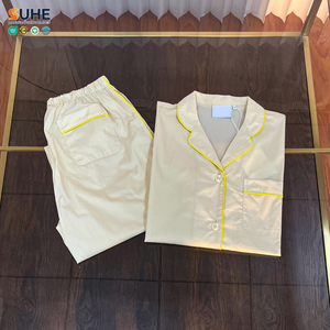 Ensemble de pyjama en coton tissé à manches longues pour femmes SUHE, rayé, uni, respirant, thermique, plusieurs couleurs - Product Image 6