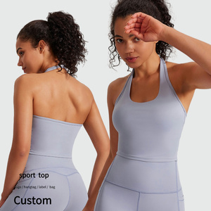 Vente en gros Sous-vêtements dos nu de sport pour entraînement de gym Soutien-gorge de sport à séchage rapide Vêtements d'entraînement nus Logo personnalisé Soutien-gorge de yoga sexy pour femmes