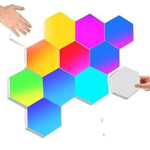 ไฟ LED ควอนตัมรูปหกเหลี่ยมแบบเชื่อมต่อ WiFi ควบคุมด้วยเสียง แสง RGB สร้างบรรยากาศ สำหรับห้องเล่นเกม ตกแต่งผนังบ้าน DIY - Product Image 4
